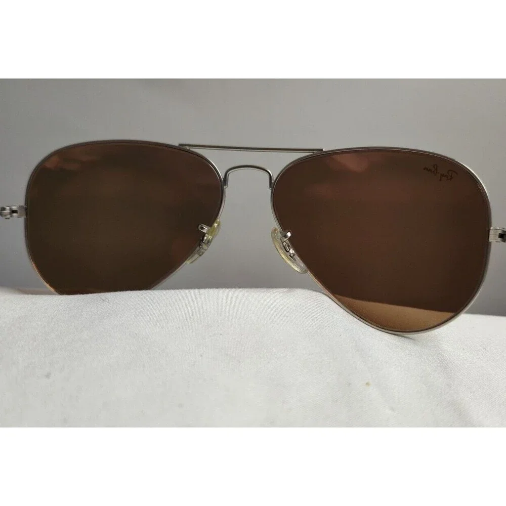 Ray Ban RB3025 Aviator Silver Metal Reflective Lens 58/14/135 w/Case  made Italy